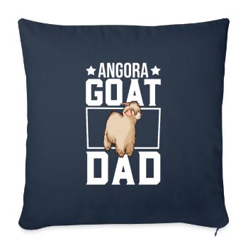 Papa d’une chèvre angora - Housse de coussin décorative 45 x 45 cm - bleu marine - Devant