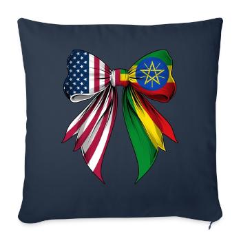 Coquette Boucle Ethiopie Racines Héritage - Housse de coussin décorative 45 x 45 cm - bleu marine - Devant