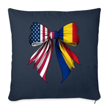 Coquette Bow Rumänien Wurzeln Erbe Rumänischer - Sofakissenbezug 45 x 45 cm - Navy - Vorne