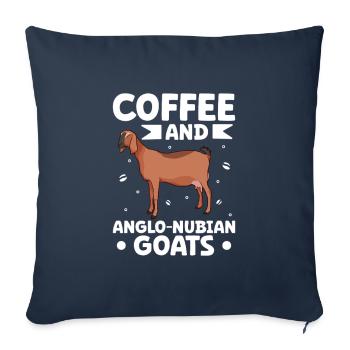 Coffee and Anglo-Nubian goat - Sofa pillowcase 17,3'' x 17,3'' (45 x 45 cm) - navy - Front