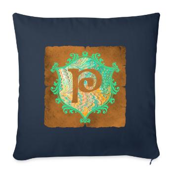 E 36 P - Housse de coussin décorative 45 x 45 cm - bleu marine - Devant