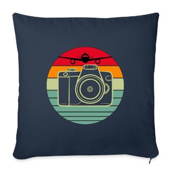 Aviation spotter and plane photographer design - Sofa pillowcase 17,3'' x 17,3'' (45 x 45 cm) - navy - Front