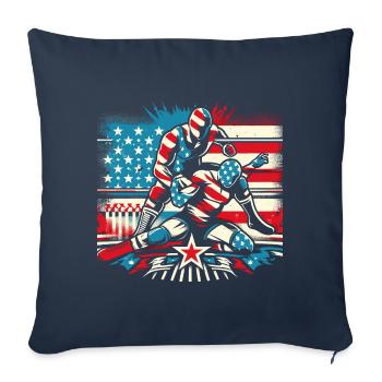 Lutte - Housse de coussin décorative 45 x 45 cm - bleu marine - Devant