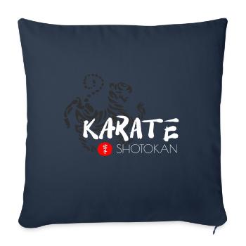 karaté shotokan kanji tigre - Housse de coussin décorative 45 x 45 cm - bleu marine - Devant