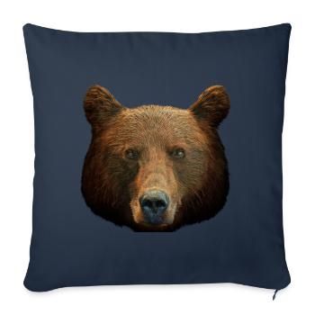 Brown Bear Head Bear Motif for Brown Bears Team or - Sofa pillowcase 17,3'' x 17,3'' (45 x 45 cm) - navy - Front