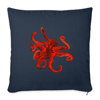 octopus - Sofa pillowcase 17,3'' x 17,3'' (45 x 45 cm) - navy - Front