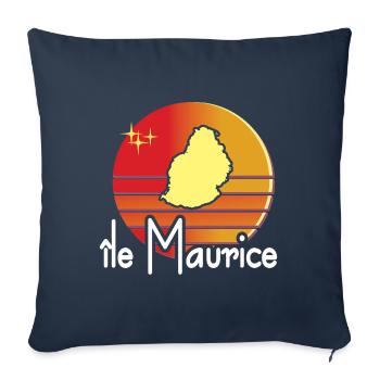 belle idée cadeau souvenir de l'île Maurice - Housse de coussin décorative 45 x 45 cm - bleu marine - Devant