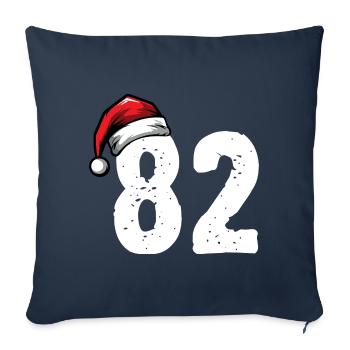 82 Nombre Noël - Housse de coussin décorative 45 x 45 cm - bleu marine - Devant