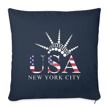USA New York Flag Statue of Liberty Gift - Sofa pillowcase 17,3'' x 17,3'' (45 x 45 cm) - navy - Front
