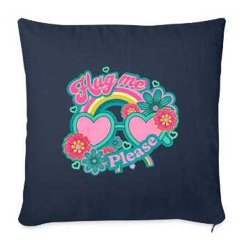 Hug me please - Sofa pillowcase 17,3'' x 17,3'' (45 x 45 cm) - navy - Front
