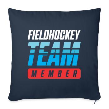 Équipe de hockey sur gazon - Housse de coussin décorative 45 x 45 cm - bleu marine - Devant