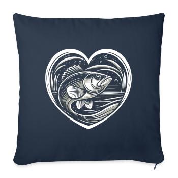 Poisson bar - Housse de coussin décorative 45 x 45 cm - bleu marine - Devant