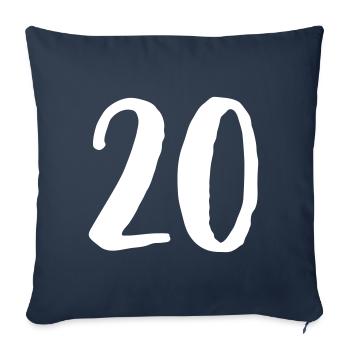 20 anniversaire année numéro numéro de cadeau - Housse de coussin décorative 45 x 45 cm - bleu marine - Devant