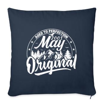 Mai 2001 Anniversaire Mai 2001 Cadeau Mai 2001 Mai - Housse de coussin décorative 45 x 45 cm - bleu marine - Devant