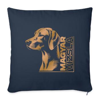 Magyar Vizsla Zeichnung Kopf gold - Sofakissenbezug 45 x 45 cm - Navy - Vorne
