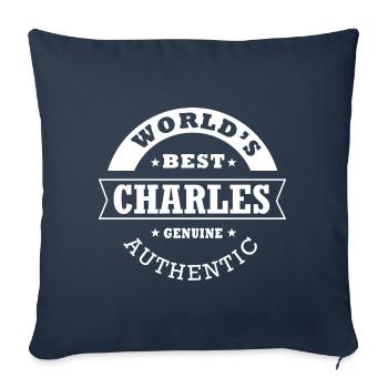 Charles world s best gift first name charles - Sofa pillowcase 17,3'' x 17,3'' (45 x 45 cm) - navy - Front