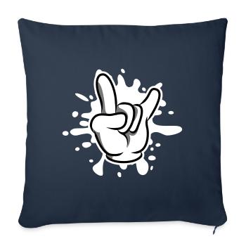 hand party symbol blob - Sofa pillowcase 17,3'' x 17,3'' (45 x 45 cm) - navy - Front