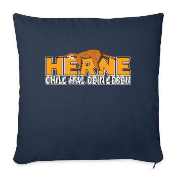 Herne chill mal dein Leben Faultier Heimat - Sofakissenbezug 45 x 45 cm - Navy - Vorne