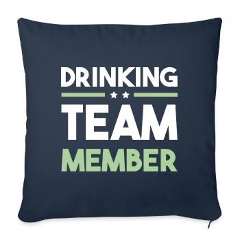 Équipe de consommation d’alcool - Housse de coussin décorative 45 x 45 cm - bleu marine - Devant