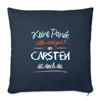 Carsten - Keine Panik. Alles wird gut - Sofakissenbezug 45 x 45 cm - Navy - Vorne