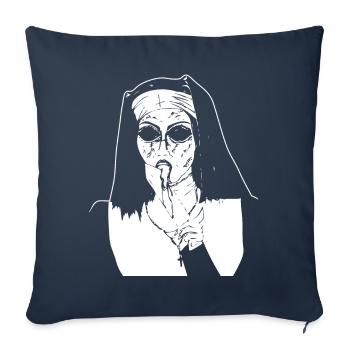 creepy nun gift shirt - Sofa pillowcase 17,3'' x 17,3'' (45 x 45 cm) - navy - Front