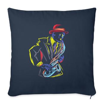 Saxophone Saxophonist Instrument Jazz Marching - Sofa pillowcase 17,3'' x 17,3'' (45 x 45 cm) - navy - Front