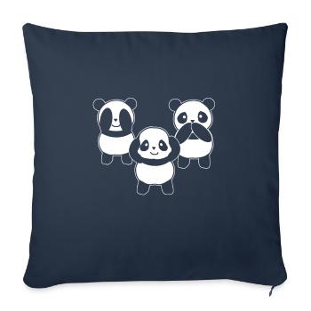 Chemise cadeaux oursons - Housse de coussin décorative 45 x 45 cm - bleu marine - Devant