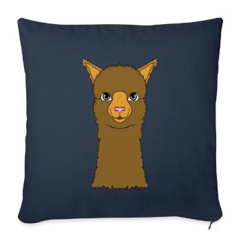 Lama - Housse de coussin décorative 45 x 45 cm - bleu marine - Devant