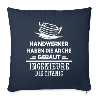 Sortilège d’artisan – Ark - Housse de coussin décorative 45 x 45 cm - bleu marine - Devant