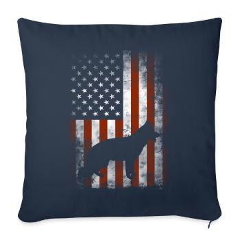 German Shepherd - American Flag - Gifts - Sofa pillowcase 17,3'' x 17,3'' (45 x 45 cm) - navy - Front