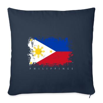 Philippines Drapeau Asie Drapeau Nationalité État - Housse de coussin décorative 45 x 45 cm - bleu marine - Devant