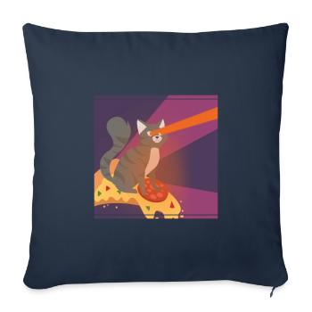 Cat Pussy Pizza Food Hunger Hangover Funny - Sofa pillowcase 17,3'' x 17,3'' (45 x 45 cm) - navy - Front