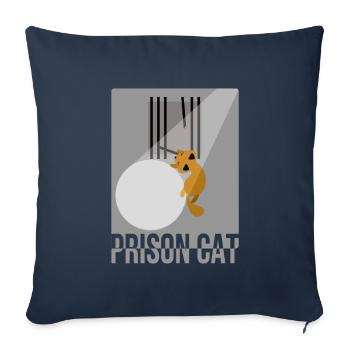 Chat Miau chat évasion de prison Drôle mignon - Housse de coussin décorative 45 x 45 cm - bleu marine - Devant