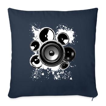 Construction haut-parleur haut-parleur Hifi classe de référence techno - Housse de coussin décorative 45 x 45 cm - bleu marine - Devant