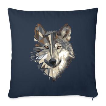 Wolf Hund - Sofakissenbezug 45 x 45 cm - Navy - Vorne