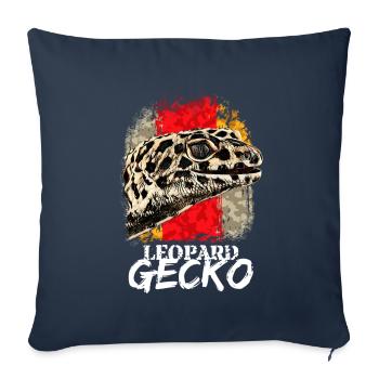 Leopard Gecko - Sofa pillowcase 17,3'' x 17,3'' (45 x 45 cm) - navy - Front