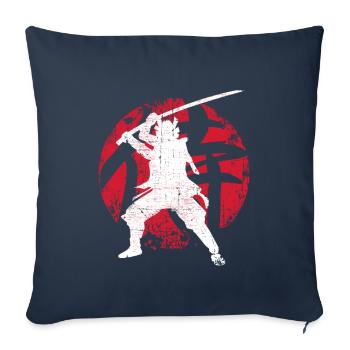 Samouraï - Housse de coussin décorative 45 x 45 cm - bleu marine - Devant