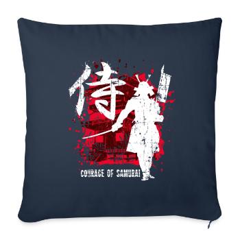 Cadeau de guerrier samouraï - Housse de coussin décorative 45 x 45 cm - bleu marine - Devant