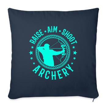 Tir à l'arc flèche arc cadeau sport - Housse de coussin décorative 45 x 45 cm - bleu marine - Devant