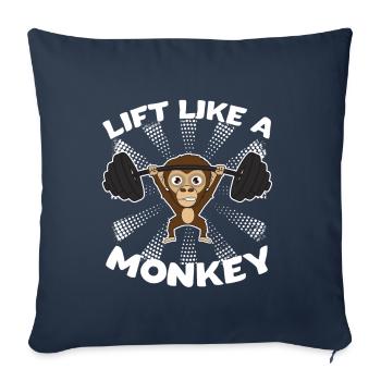 Monkey Fitness Sports Bicep Gift - Sofa pillowcase 17,3'' x 17,3'' (45 x 45 cm) - navy - Front