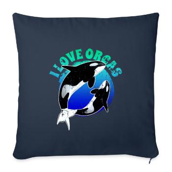 Orca Orca - Sofa pillowcase 17,3'' x 17,3'' (45 x 45 cm) - navy - Front