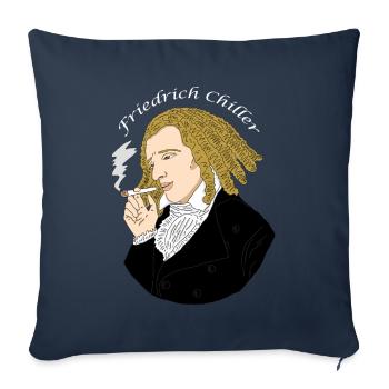 Friedrich Schiller Poivre Cannabis Poivre Chiller - Housse de coussin décorative 45 x 45 cm - bleu marine - Devant