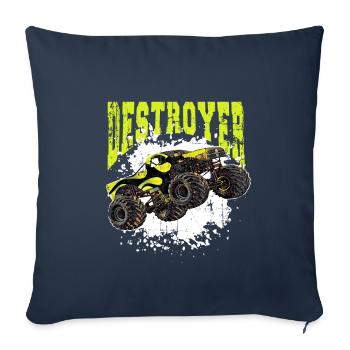 Monster Truck - Housse de coussin décorative 45 x 45 cm - bleu marine - Devant