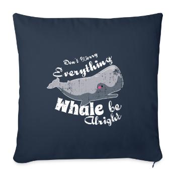 Cadeau baleine baleine gris baleine - Housse de coussin décorative 45 x 45 cm - bleu marine - Devant