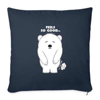 Oursons polaires - Housse de coussin décorative 45 x 45 cm - bleu marine - Devant