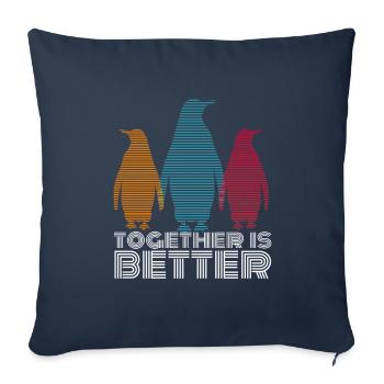 manchot - Housse de coussin décorative 45 x 45 cm - bleu marine - Devant