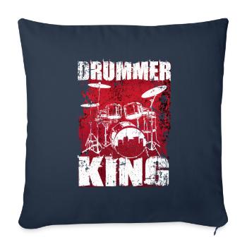 Batterie batterie batteur - Housse de coussin décorative 45 x 45 cm - bleu marine - Devant