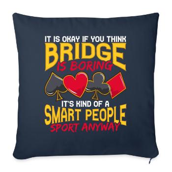 Pont Jeu de cartes Pont Smart People Sport - Housse de coussin décorative 45 x 45 cm - bleu marine - Devant
