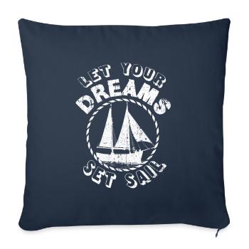 sailboat - Sofa pillowcase 17,3'' x 17,3'' (45 x 45 cm) - navy - Front