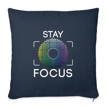 Caméra de mise au point de photographe - Housse de coussin décorative 45 x 45 cm - bleu marine - Devant